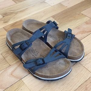 Metallic Navy Birkenstocks